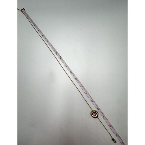 Vintage GV9 Gold Tone Chain Round Swirl Pendant Stackable Necklace 19” - 22” - Picture 4 of 6